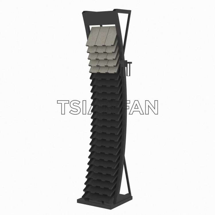 Curved Wall Tile Display Rack Metal Floor Display Rack