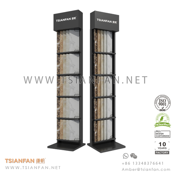 Metal Quartz surface tower display stand for Showroom