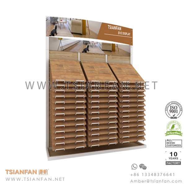 Waterfall Wood Floor Tile Sample Display Shelf