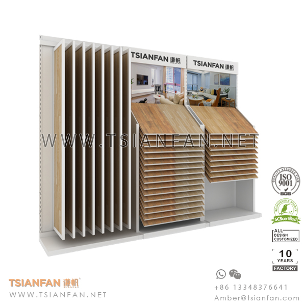 Waterfall Wing Wood Floor Tile Showroom Display System