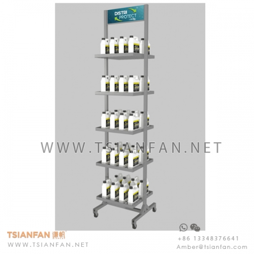 Motor Oil Store Shelf , Custom Metal Oil Display Rack