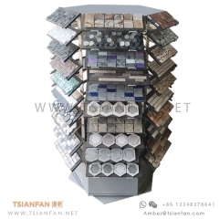 Metal Rotary Ceramic and Marble Mosaic Tile Display Rack Tower