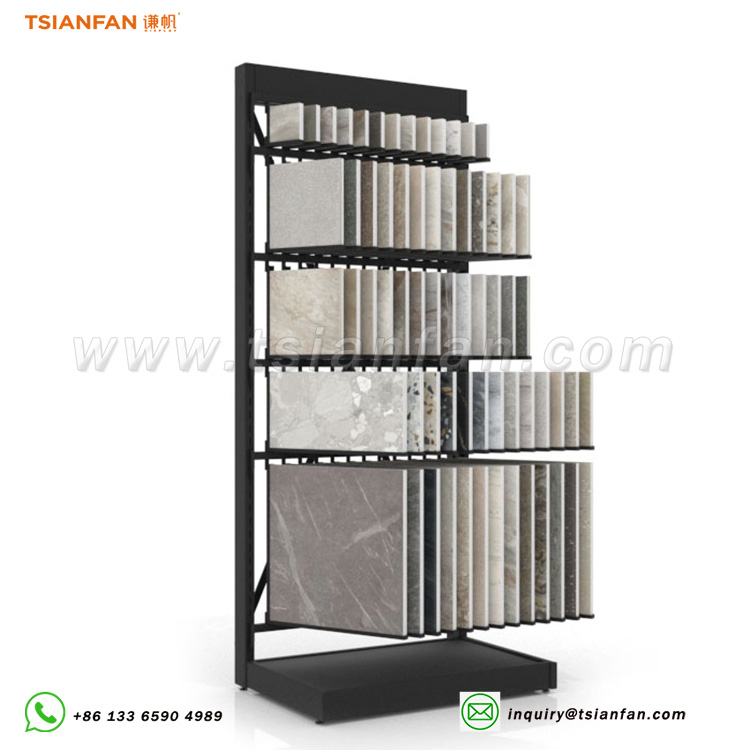 Terrazzo sample flip display stand floor show rack manufacturer