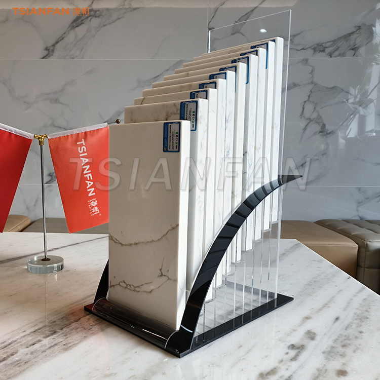 SRT024-Transparent table top sample rack design Agate Stone Table Top Rack