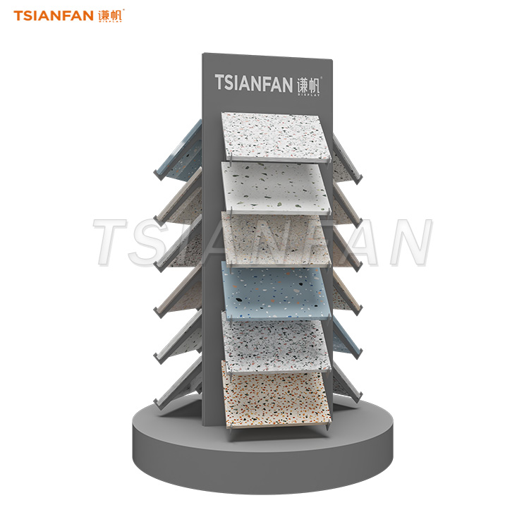 SRT013-countertop display quartz stone case stone rack ideas