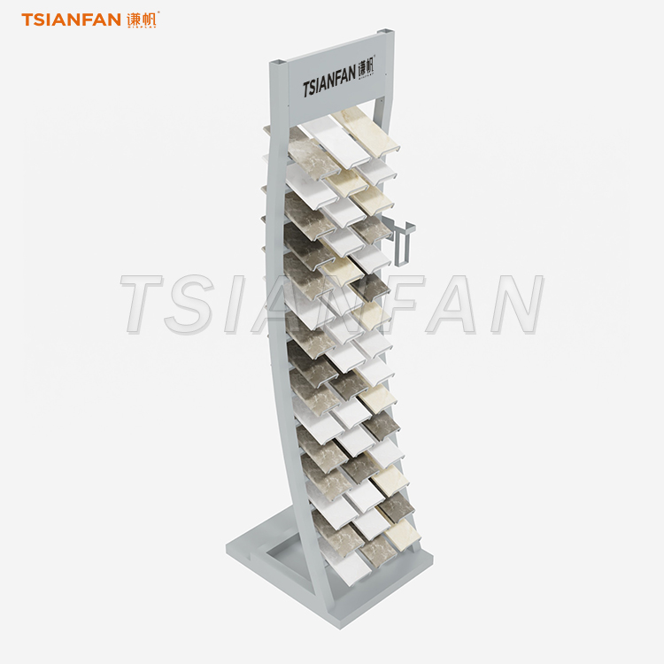 SRL017-Quartz stone display tower order floor stand exhibition