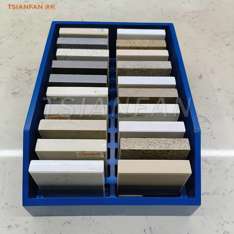 SRT021-Countertop sample holders Engineered stone display shelves