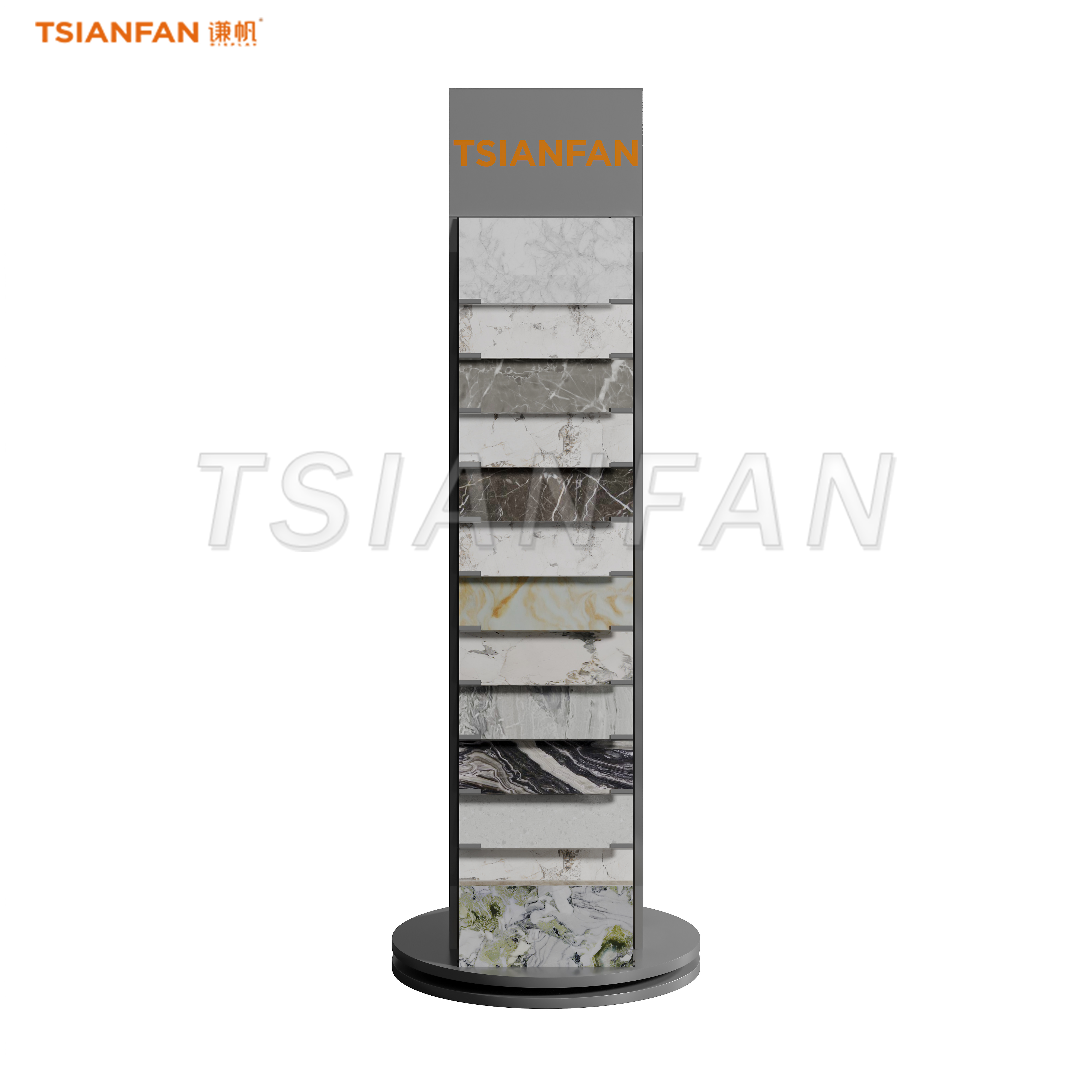 CZ015-quartz stone display tower marble texture combination shelf