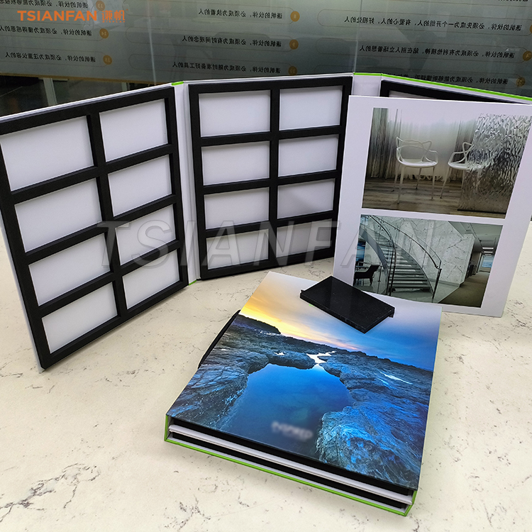 Highest quality cardboard granite brochure portable promotional display book